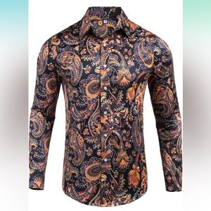 Men’s Retro Paisley Button Down